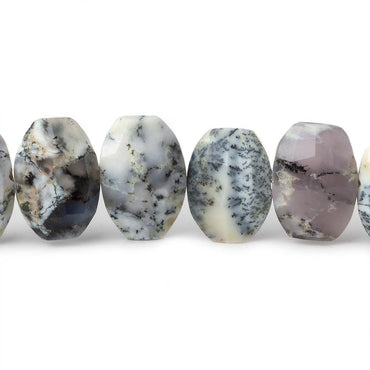 11x9-13.5x9mm Dendritic Opal Side Drilled Faceted Cushion 6 inch 15 beads (ONLINE ORDER ONLY)
