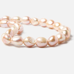 11x9-13x10.5mm Bridal Peach Baroque 2.5mm large hole Pearls 15 in. 33 pcs (ONLINE ORDER ONLY)