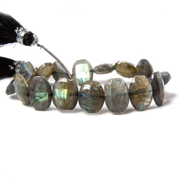 11x9-13x10mm Labradorite side drilled Faceted Cushion Beads 7 inch 16 pieces (ONLINE ORDER ONLY)