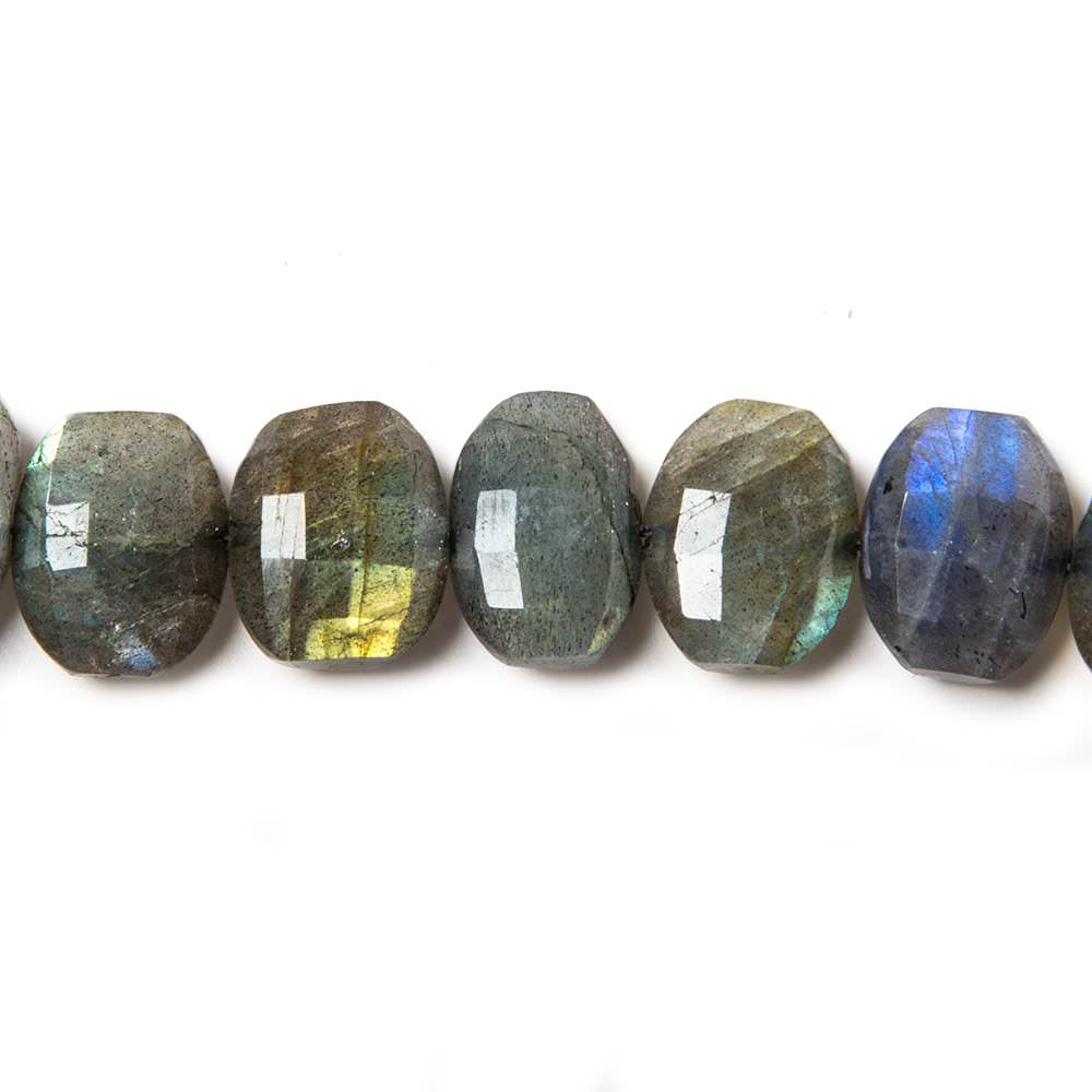11x9-13x10mm Labradorite side drilled Faceted Cushion Beads 7 inch 16 pieces (ONLINE ORDER ONLY)