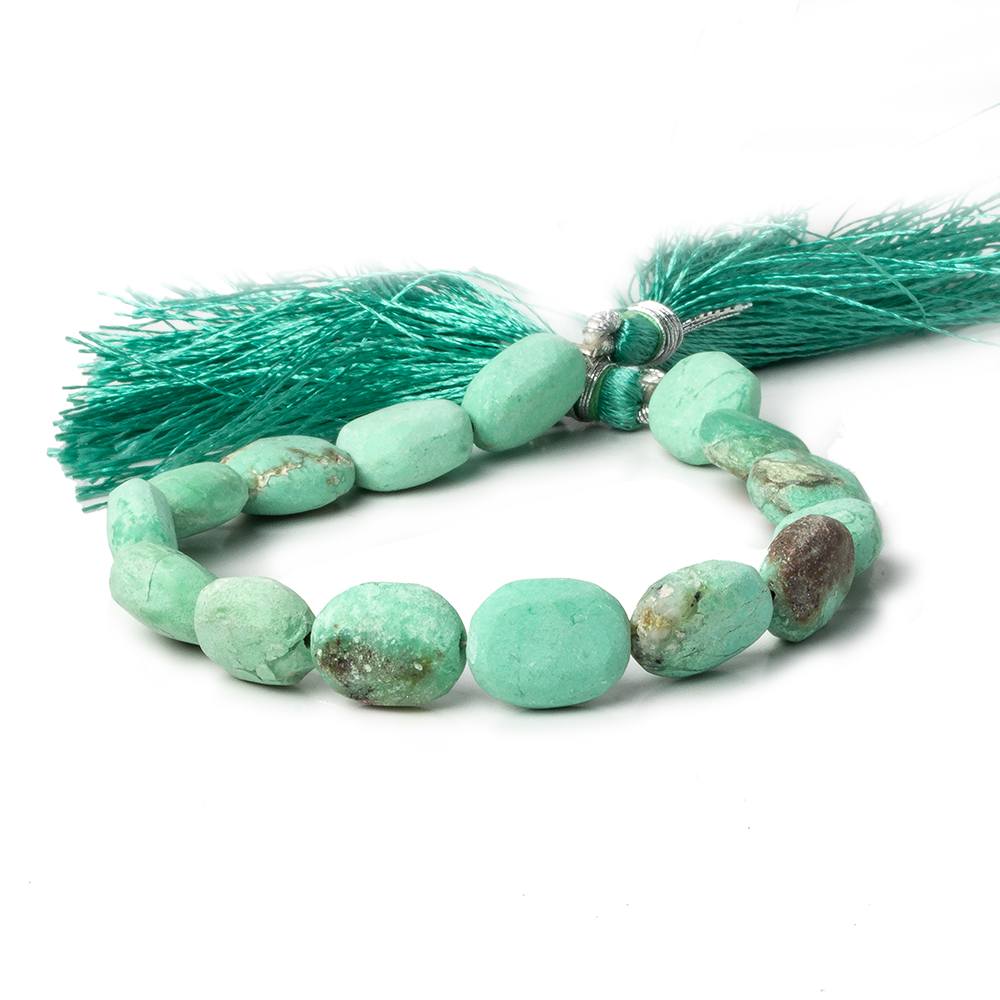11x9-13x10mm Matte Chrysoprase & Matrix plain ovals 7.5 inch 15 beads A (ONLINE ORDER ONLY)