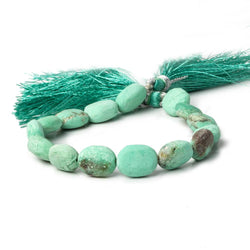 11x9-13x10mm Matte Chrysoprase & Matrix plain ovals 7.5 inch 15 beads A (ONLINE ORDER ONLY)