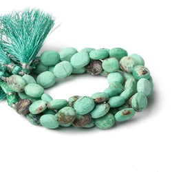 11x9-13x10mm Matte Chrysoprase & Matrix plain ovals 7.5 inch 15 beads A (ONLINE ORDER ONLY)