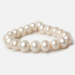 11x9-13x10mm Off White Button Large Hole pearls 8 inch 20 pieces (ONLINE ORDER ONLY)
