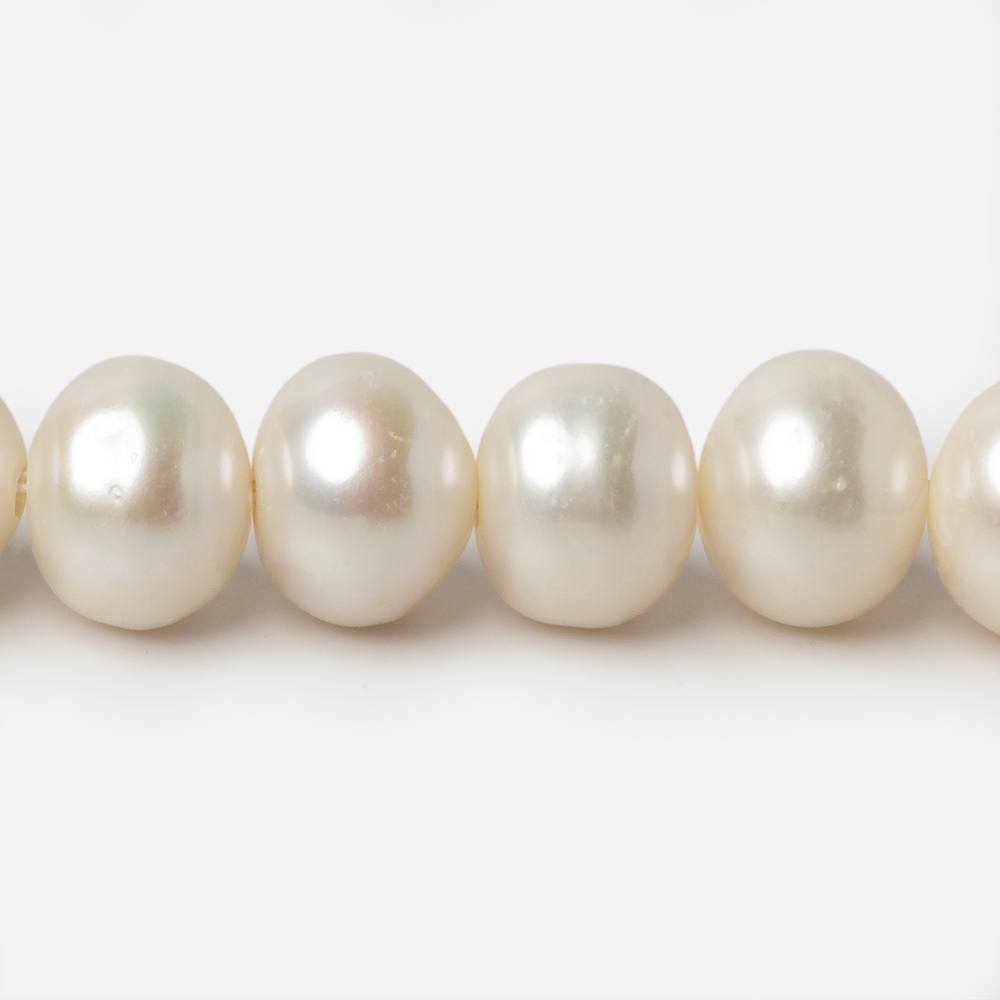 11x9-13x10mm Off White Button Large Hole pearls 8 inch 20 pieces (ONLINE ORDER ONLY)