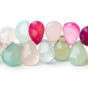 11x9-13x11mm Multi Color Chalcedony Faceted Pears 7.5 inch 45 Beads (ONLINE ORDER ONLY)