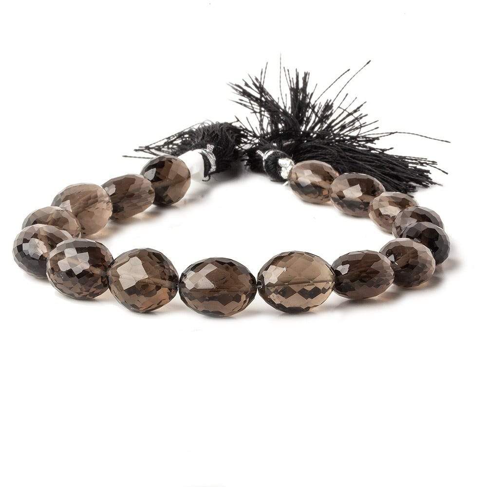 11x9-13x11mm Smoky Quartz Faceted Oval Beads 8 inch 16 pieces AA (ONLINE ORDER ONLY)