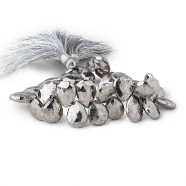 11x9-13x11mm White Pyrite Faceted Pear Beads 7 inch 35 pieces (ONLINE ORDER ONLY)
