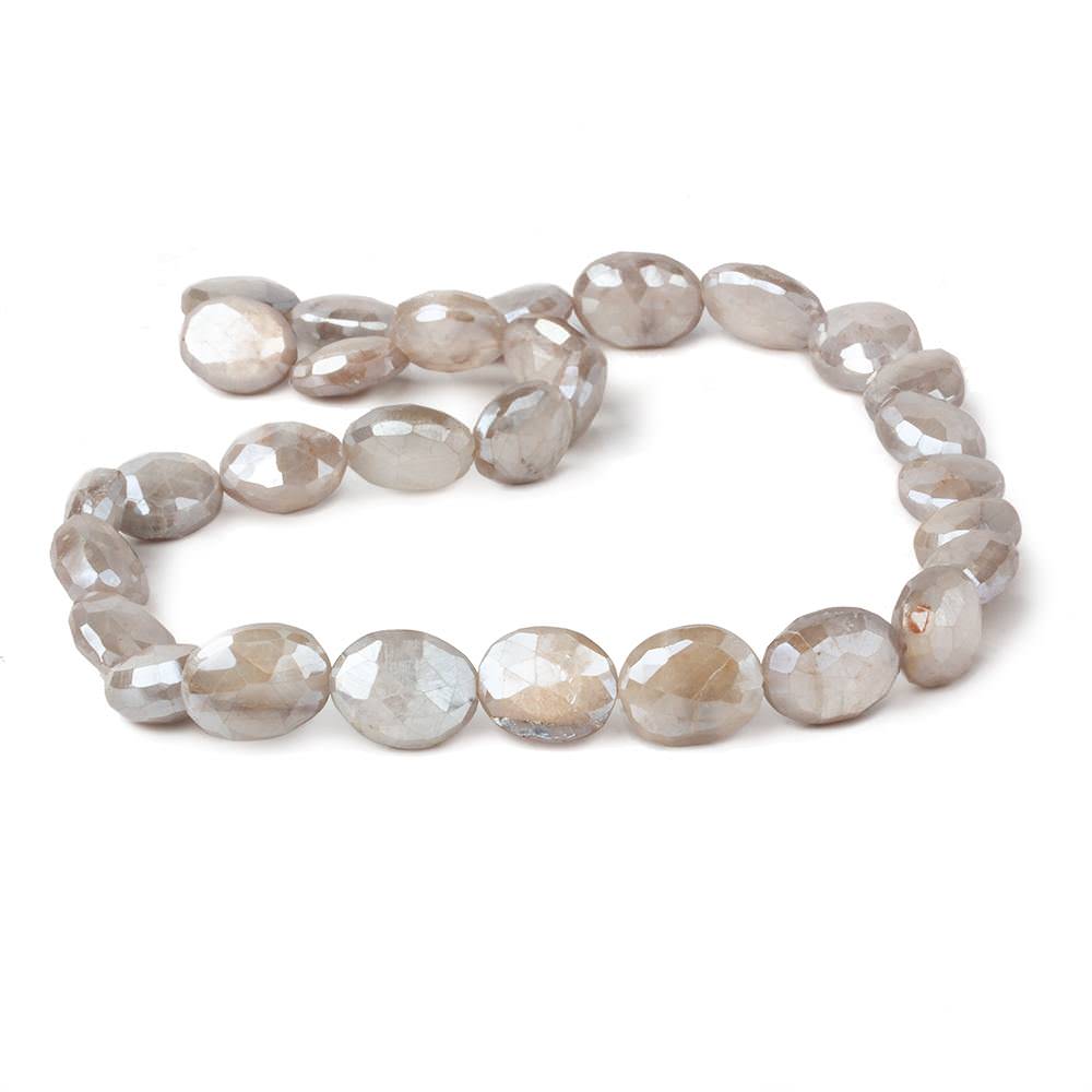 11x9-13x9mm Mystic Light Platinum Grey Moonstone faceted ovals 14 inch 28 beads (ONLINE ORDER ONLY)