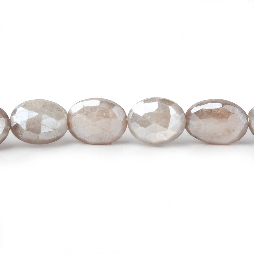 11x9-13x9mm Mystic Light Platinum Grey Moonstone faceted ovals 14 inch 28 beads (ONLINE ORDER ONLY)