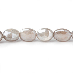11x9-13x9mm Mystic Light Platinum Grey Moonstone faceted ovals 14 inch 28 beads (ONLINE ORDER ONLY)