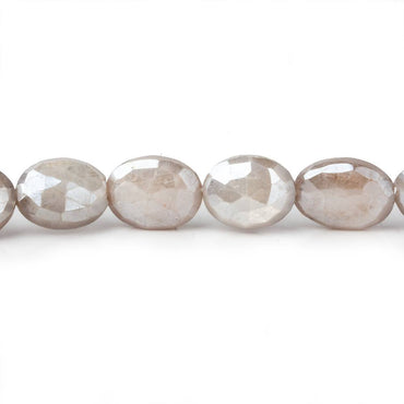 11x9-13x9mm Mystic Light Platinum Grey Moonstone faceted ovals 14 inch 28 beads (ONLINE ORDER ONLY)