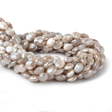 10x8mm Mystic Off White Moonstone faceted ovals 14 inch 26 beads (ONLINE ORDER ONLY)