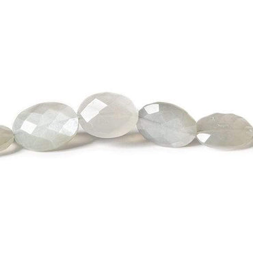 11x9-13x9mm Platinum Grey Moonstone faceted oval 8.5 inch 15 Beads (ONLINE ORDER ONLY)