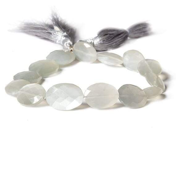 11x9-13x9mm Platinum Grey Moonstone faceted oval 8.5 inch 15 Beads (ONLINE ORDER ONLY)