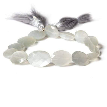 11x9-13x9mm Platinum Grey Moonstone faceted oval 8.5 inch 15 Beads (ONLINE ORDER ONLY)