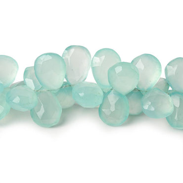 11x10-14x11mm Seafoam Blue Chalcedony faceted pears 8 inch 61 beads AAA (ONLINE ORDER ONLY)