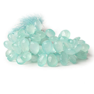 11x10-14x11mm Seafoam Blue Chalcedony faceted pears 8 inch 61 beads AAA (ONLINE ORDER ONLY)