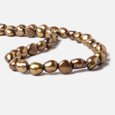 11x9-14x10mm Bronze Baroque 2.5mm large hole Pearls 15 inch 33 pcs (ONLINE ORDER ONLY)