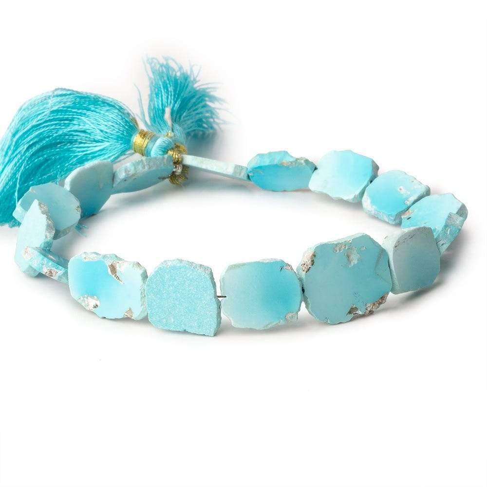 11x9-14x10mm Turquoise plain slice freeform beads 8 inch 15 pieces (ONLINE ORDER ONLY)
