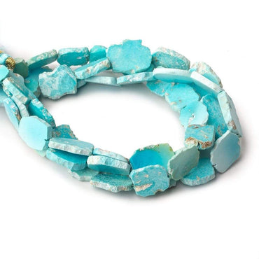 11x9-14x10mm Turquoise plain slice freeform beads 8 inch 15 pieces (ONLINE ORDER ONLY)