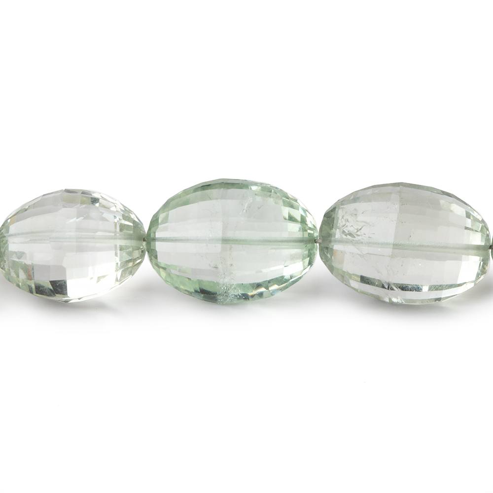 11x9-14x11mm Prasiolite Checkerboard Faceted Oval Beads 9 inch 16 pieces (ONLINE ORDER ONLY)