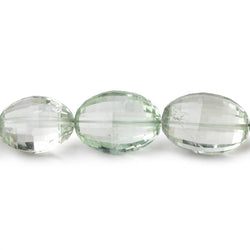 11x9-14x11mm Prasiolite Checkerboard Faceted Oval Beads 9 inch 16 pieces (ONLINE ORDER ONLY)