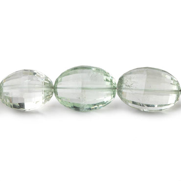 11x9-14x11mm Prasiolite Checkerboard Faceted Oval Beads 9 inch 16 pieces (ONLINE ORDER ONLY)