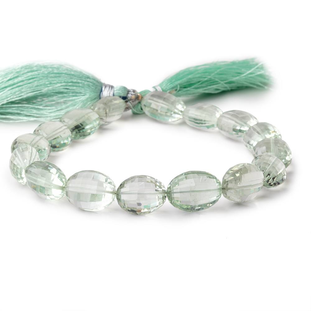 11x9-14x11mm Prasiolite Checkerboard Faceted Oval Beads 9 inch 16 pieces (ONLINE ORDER ONLY)