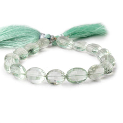 11x9-14x11mm Prasiolite Checkerboard Faceted Oval Beads 9 inch 16 pieces (ONLINE ORDER ONLY)