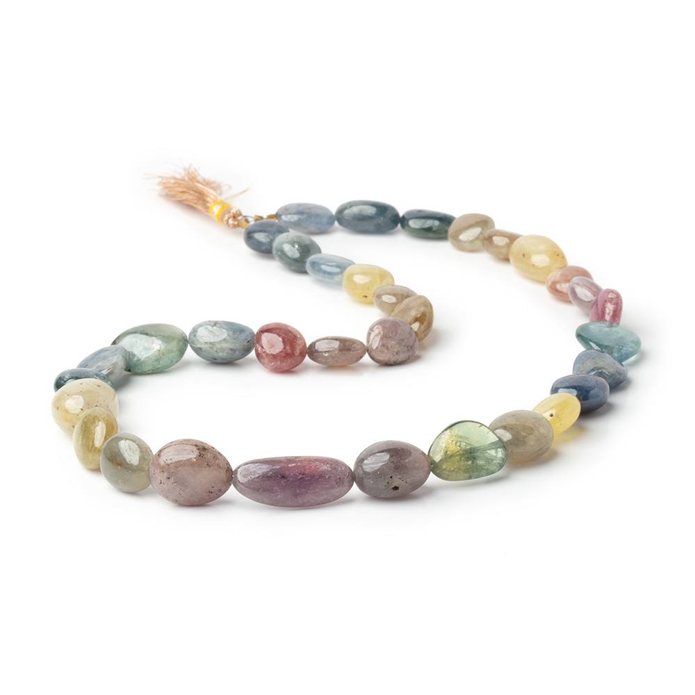 11x9-14x12mm Multi Color Sapphire Plain Nuggets 18 inch 34 Beads A (ONLINE ORDER ONLY)