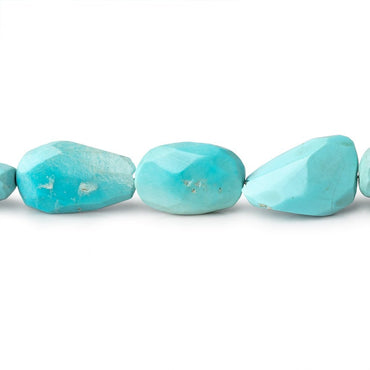 11x9-15.5x10mm Sleeping Beauty Turquoise faceted nuggets 16 inch 31 beads (ONLINE ORDER ONLY)