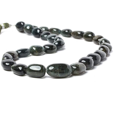 11x9-15x10mm Moss Aquamarine plain nugget beads 15 inch 31 pieces AAA (ONLINE ORDER ONLY)