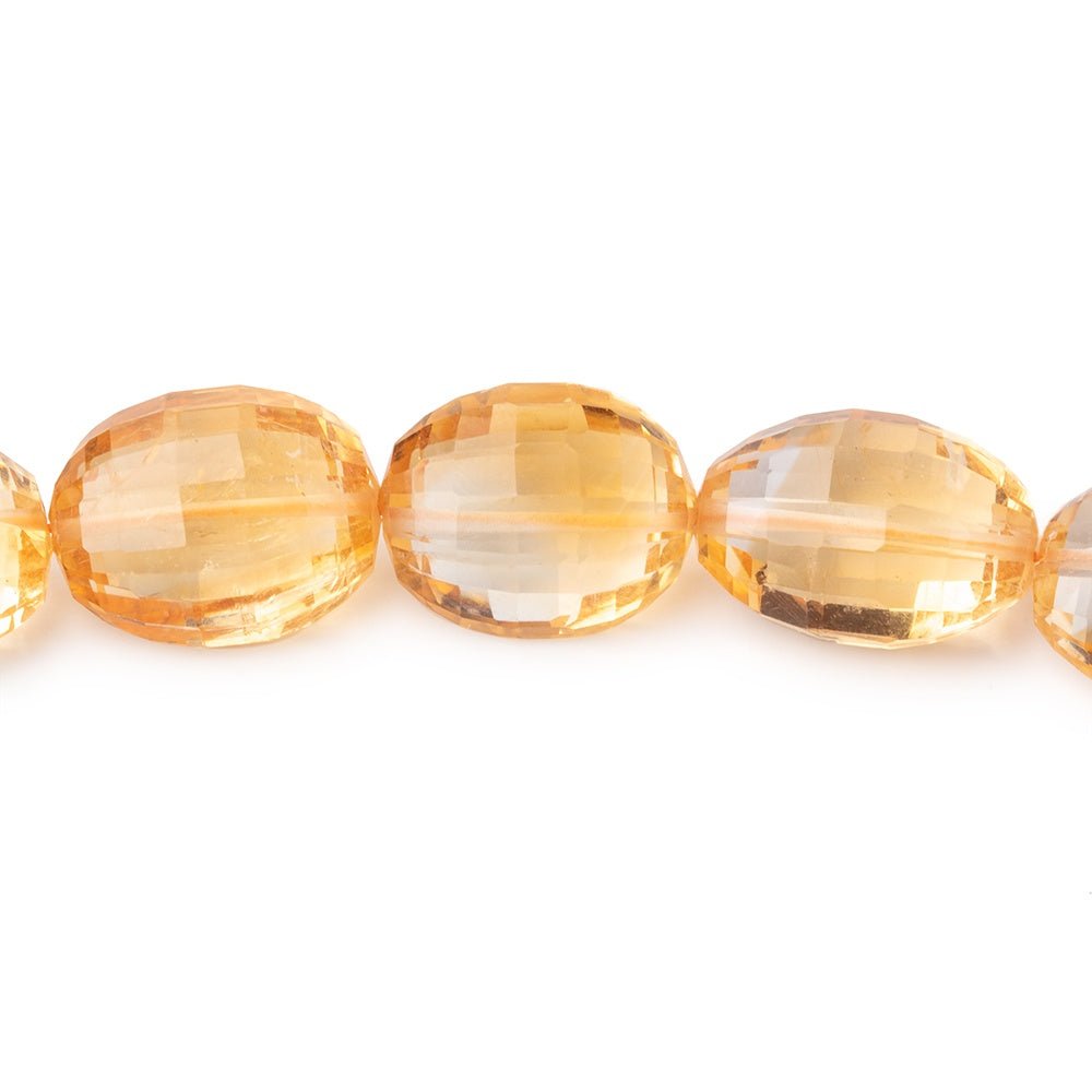 11x9-15x11mm Citrine checkerboard faceted oval Beads 8.5 inch 15 pieces (ONLINE ORDER ONLY)