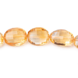 11x9-15x11mm Citrine checkerboard faceted oval Beads 8.5 inch 15 pieces (ONLINE ORDER ONLY)