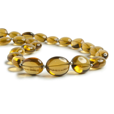 11x9-15x13mm Whiskey Quartz plain oval nuggets 15 inches 27 Beads (ONLINE ORDER ONLY)