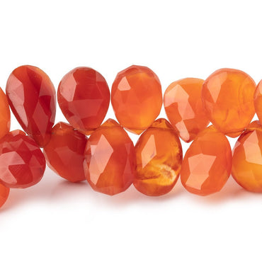 11x9-15x9mm Carnelian Faceted Pear Beads 8.5 inch 49 pieces (ONLINE ORDER ONLY)