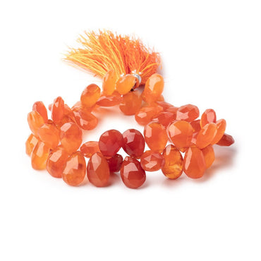 11x9-15x9mm Carnelian Faceted Pear Beads 8.5 inch 49 pieces (ONLINE ORDER ONLY)