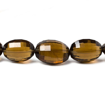 10x8-14x9mm Whiskey Quartz checkerboard faceted ovals 15 inch 37 beads (ONLINE ORDER ONLY)