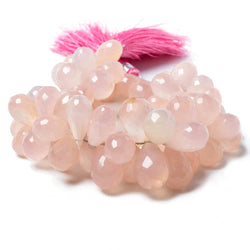 11x9-17x9mm Blush Pink Chalcedony Tear Drop Briolette 9 inch 76 pcs (ONLINE ORDER ONLY)