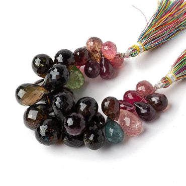 11x9-18x12mm Multi Color Tourmaline Faceted Tear Drop Beads 5 inch 33 pieces AAA (ONLINE ORDER ONLY)