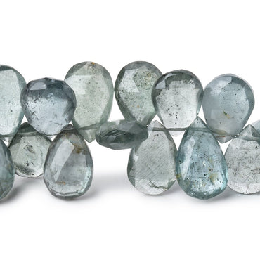 11x9-18x9.5mm Moss Aquamarine Faceted Pear Beads 8.5 inch 53 pieces AA (ONLINE ORDER ONLY)