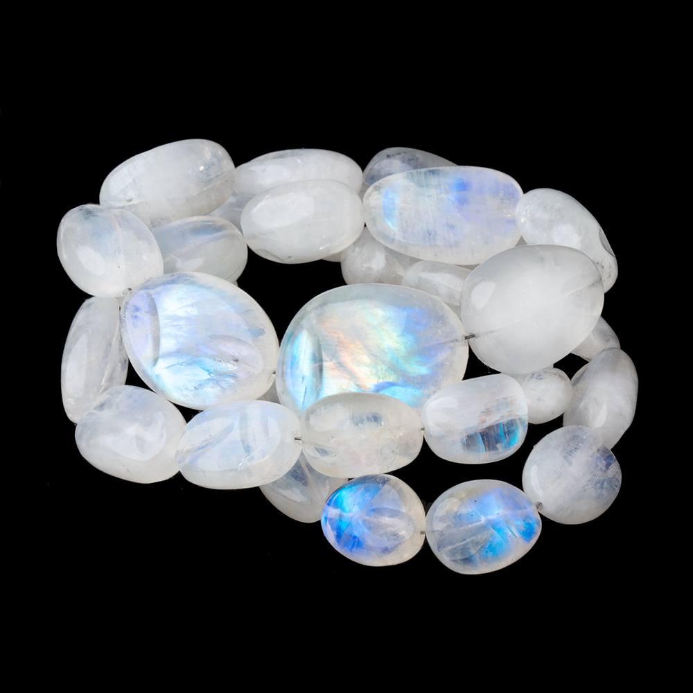 Rainbow Moonstone Carved Plain Nuggets 20 inches 31 Beads AAA (ONLINE ORDER ONLY)