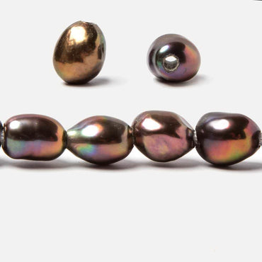 11x9.5-12.5x10mm Metallic Peacock Baroque 2.5mm large hole Pearl 15 in. 30 pcs (ONLINE ORDER ONLY)