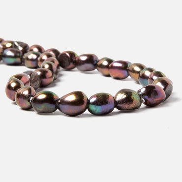 11x9.5-12.5x10mm Metallic Peacock Baroque 2.5mm large hole Pearl 15 in. 30 pcs (ONLINE ORDER ONLY)