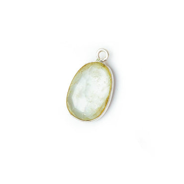 11x9mm Sterling Silver .925 Bezel Rutilated Quartz Faceted Nugget Cabochon Pendant 1 piece (ONLINE ORDER ONLY)