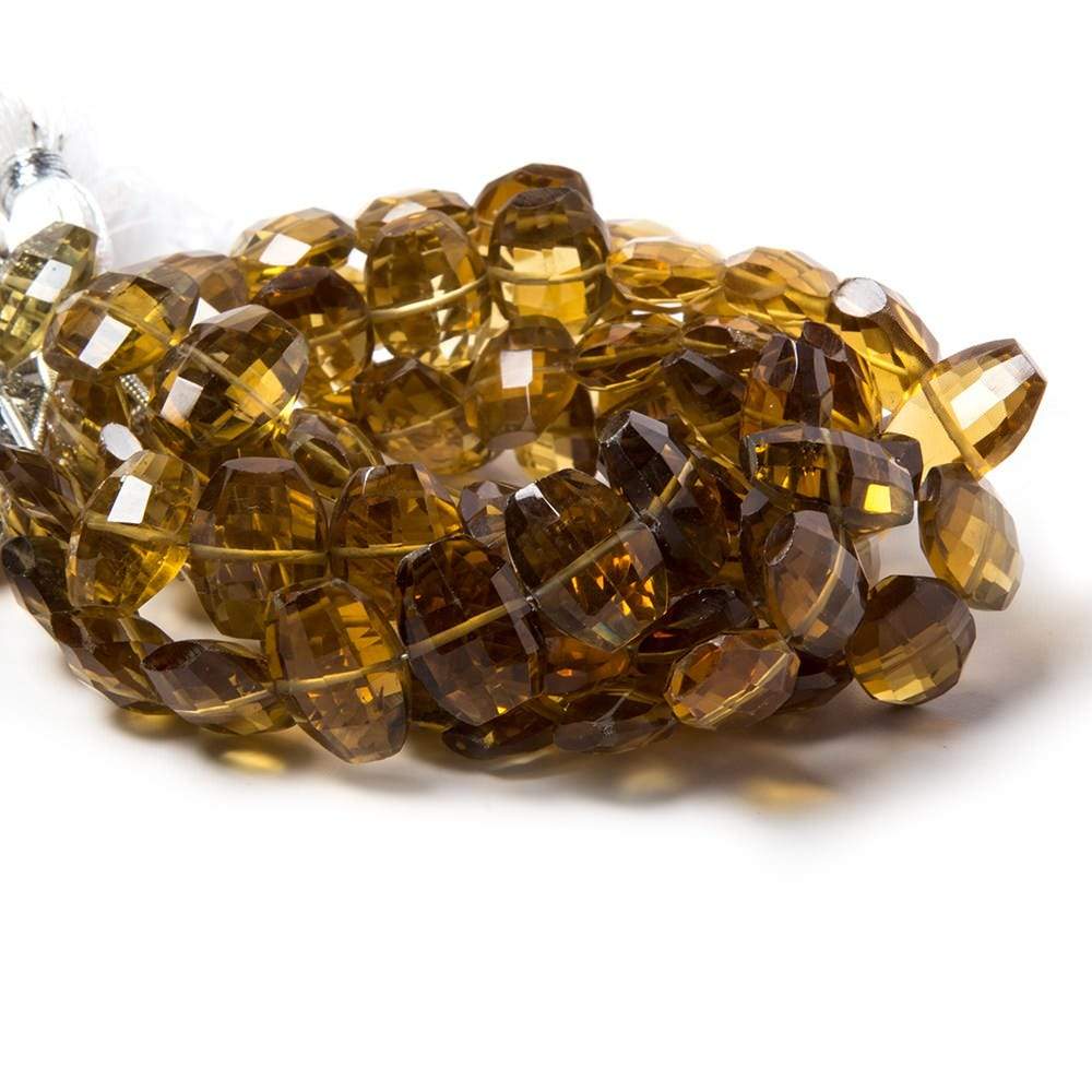 11x9mm Whiskey Quartz side drilled Faceted Cushion Beads 5.5 inch 16 pieces (ONLINE ORDER ONLY)