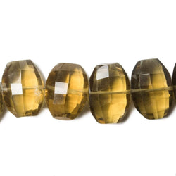11x9mm Whiskey Quartz side drilled Faceted Cushion Beads 5.5 inch 16 pieces (ONLINE ORDER ONLY)