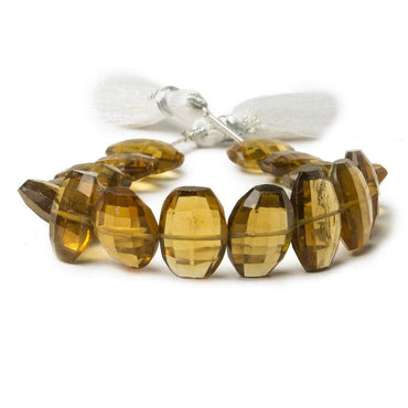 11x9mm Whiskey Quartz side drilled Faceted Cushion Beads 5.5 inch 16 pieces (ONLINE ORDER ONLY)