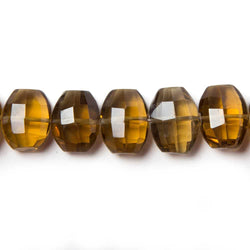 11x9mm Whiskey Quartz side drilled Faceted Cushion Beads 5.5 inch 16 pieces (ONLINE ORDER ONLY)